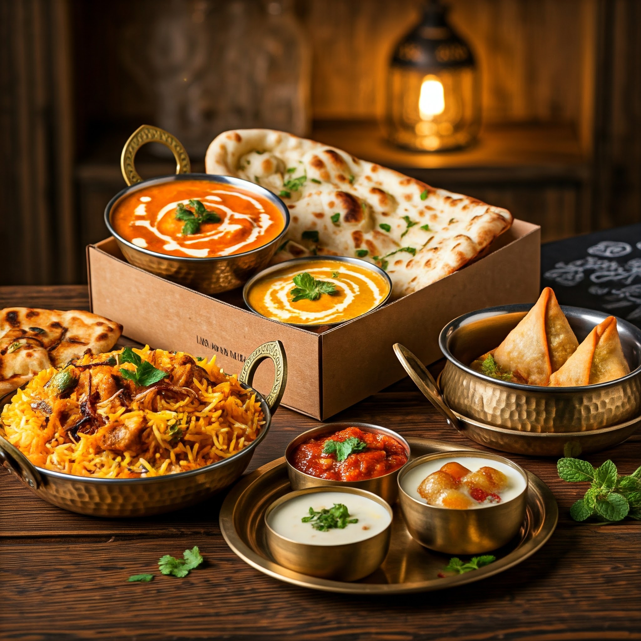 Burger, fries, and other food